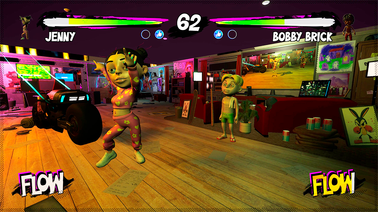 Jenny y Bobby Brick combatiendo en Stan Room